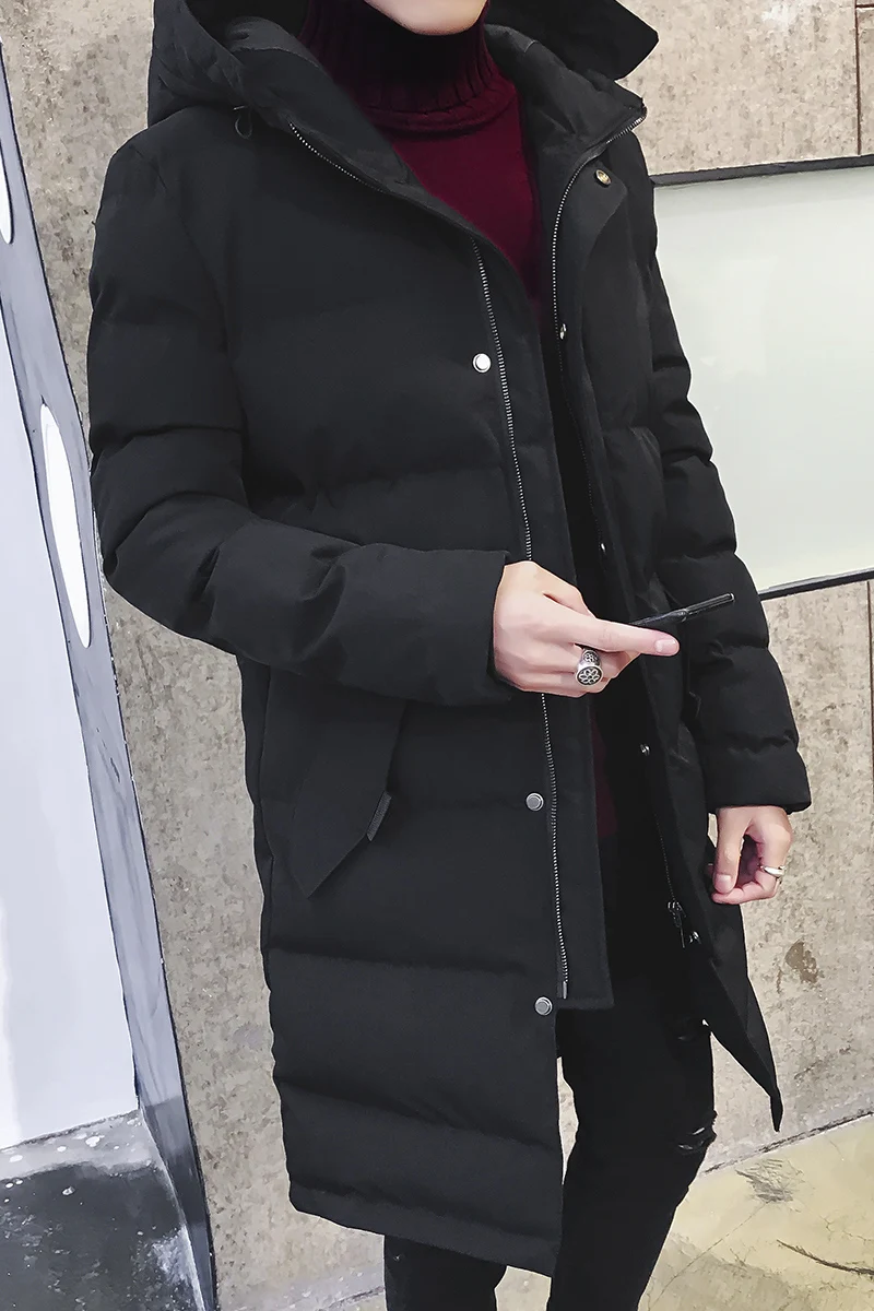 Новая мужская зимняя куртка длинное стильное утепленное пальто с хлопковой