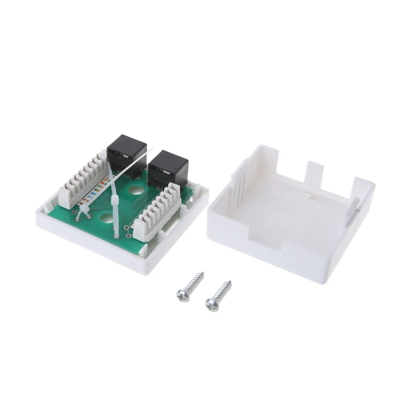 

RJ45 Junction Box CAT6 Network Connector 2 Port Desktop Extension Cable Box P82A