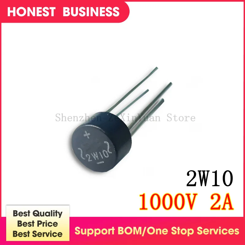 

50 шт./лот 2W10 2A 1000V мостовые выпрямители 1А 1000V