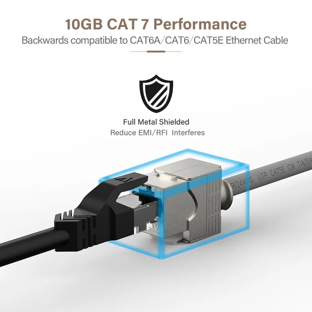 RJ45 CAT 7 инструмент меньше STP экранированный Keystone Jack AMPCOM самоблокирующийся Cat7