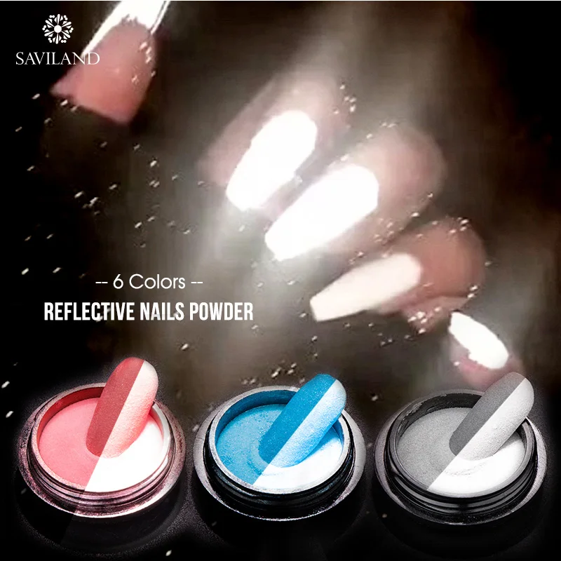 Светоотражающая пудра для ногтей SAVILAND блестящая пигментный хром пылезащитный