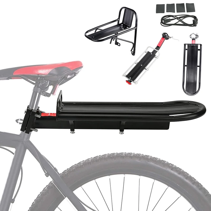 

Bicycle Cargo Alloy Carrier Seat Post Quick Mount Bikes Rear Luggage Rack Bag Holder Stand Optional Front Fork Trunk Bike Stand