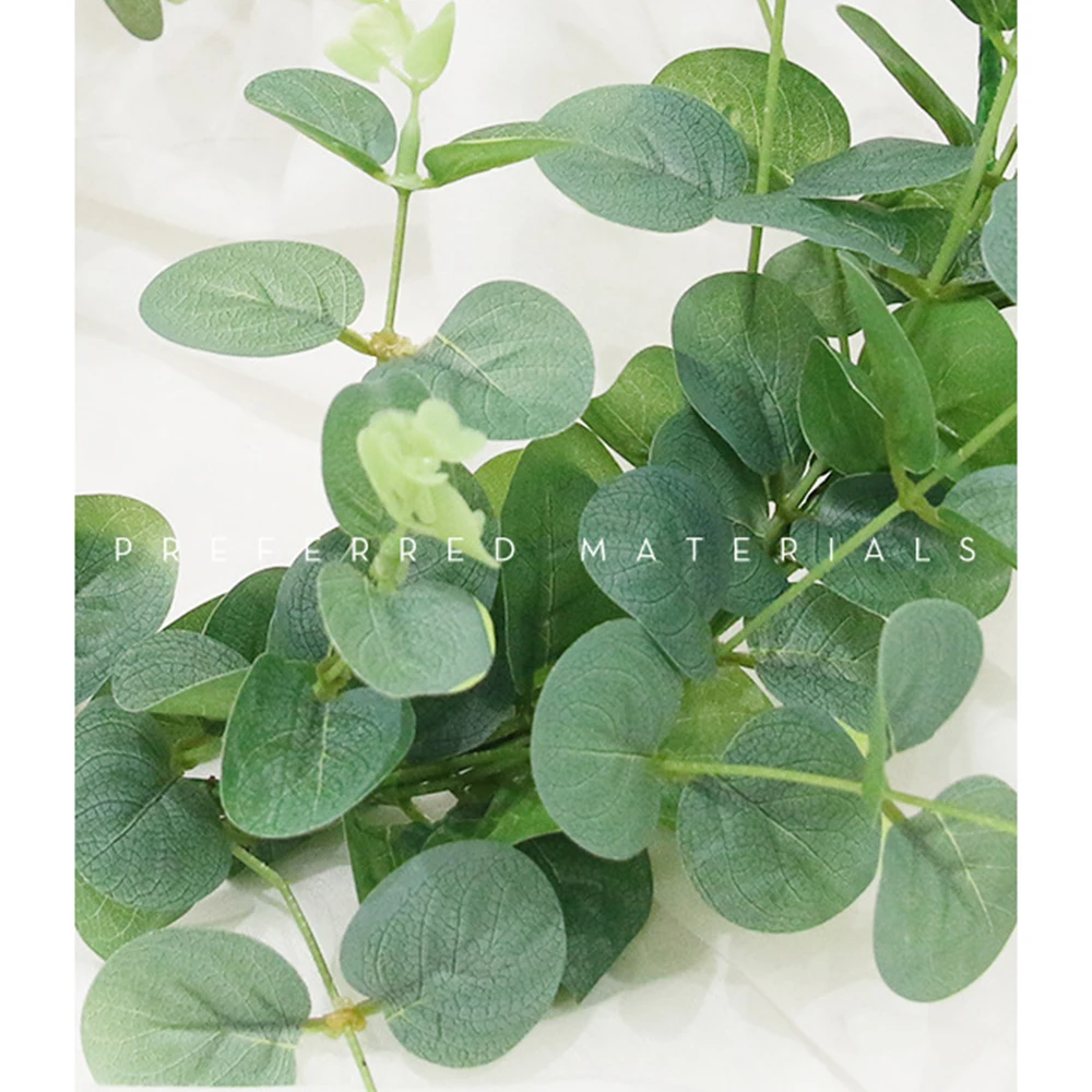 

Eucalyptus Wreath Wrought Iron Ring Wedding Decoration Garland Green Rattan Artificial Plants Mariage Background Wall Decor
