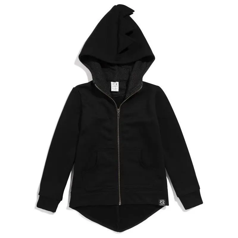 Куртка детская с капюшоном пальто длинным рукавом и динозавром на удачу верхняя