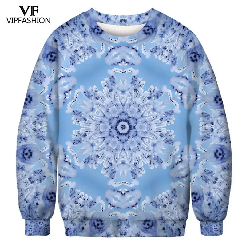 VIP FASHION Christmas 3d Print Sweatshirt Oversized Size Cosplay Funny Couple's Crop Top Long Sleeve | Женская одежда