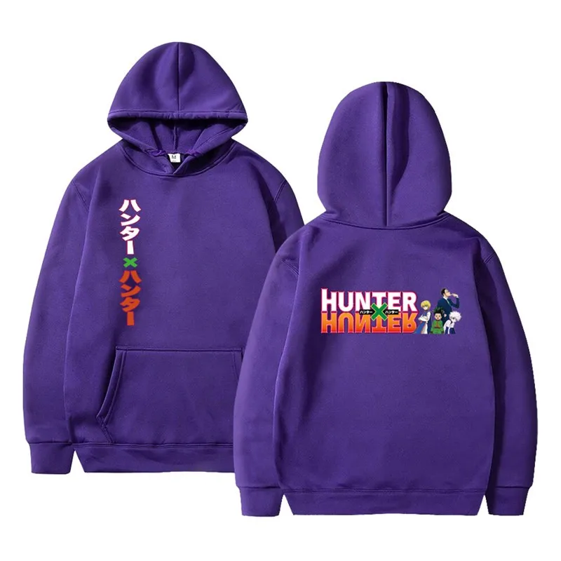 

2021 Kawaii Hunter X Hunter Hoodies Japan Anime Funny Cute Thick Hoody High Quality Black Japanese Sweatshirt Pullover