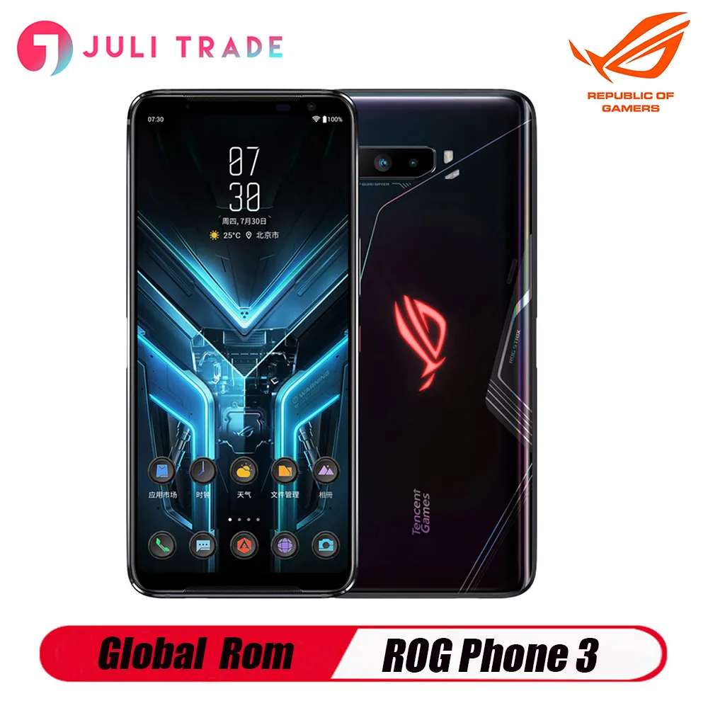 Глобальная прошивка ASUS ROG Phone 3 5G Snapdragon 865 / 12 Гб 256GBPlus 144 Гц FHD + безрамочный экран AMOLED