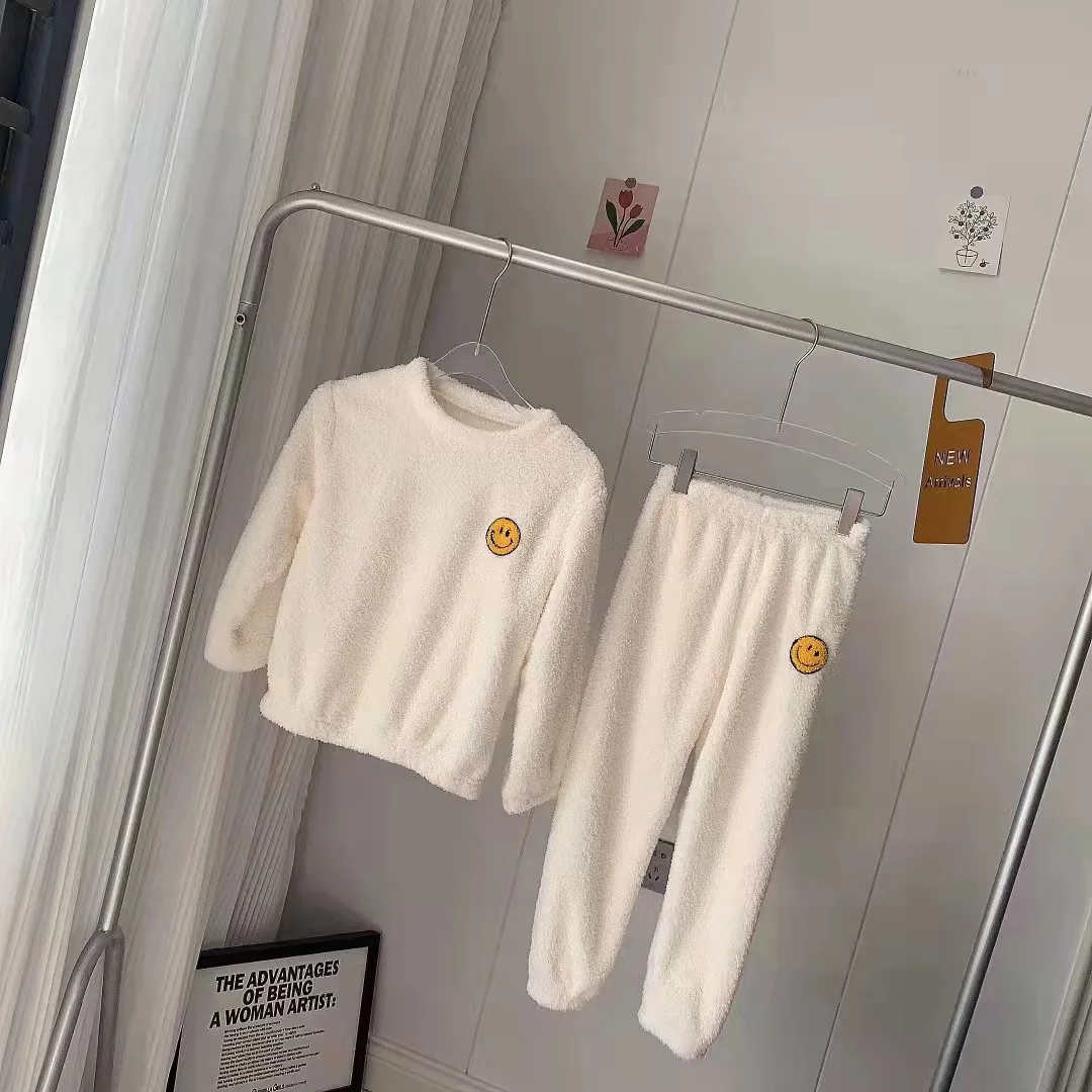 

Модная утепленная Пижама для маленьких мальчиков, фланелевая флисовая детская теплая зимняя одежда для сна для девочек, милый домашний кос...