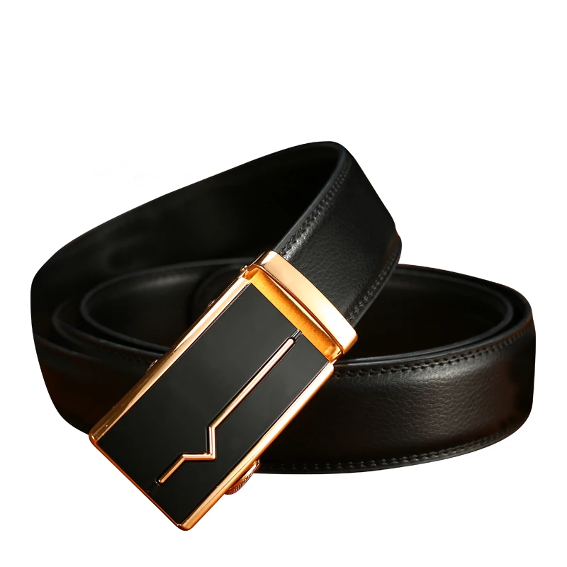Anxianni 100% cow genuine leather belts for men high quality alloy automatic buckle belt original  luxury brand male strap