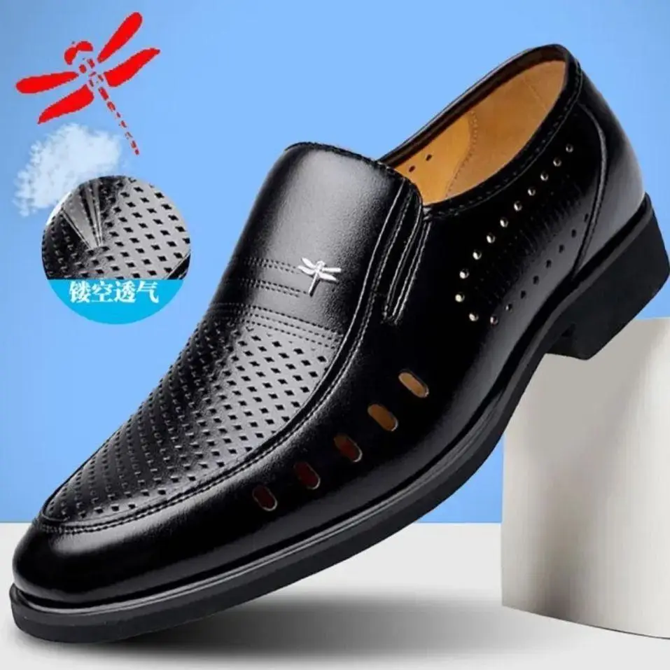 Модная новинка Мужская повседневная кожаная обувь Деловая мужская на полой