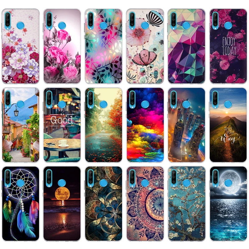 

Case For Huawei P30 Lite Case Soft TPU Printing Pattern Thin SIlicone Back Cover For Fundas Huawei P30Lite P30 Lite Phone Cases