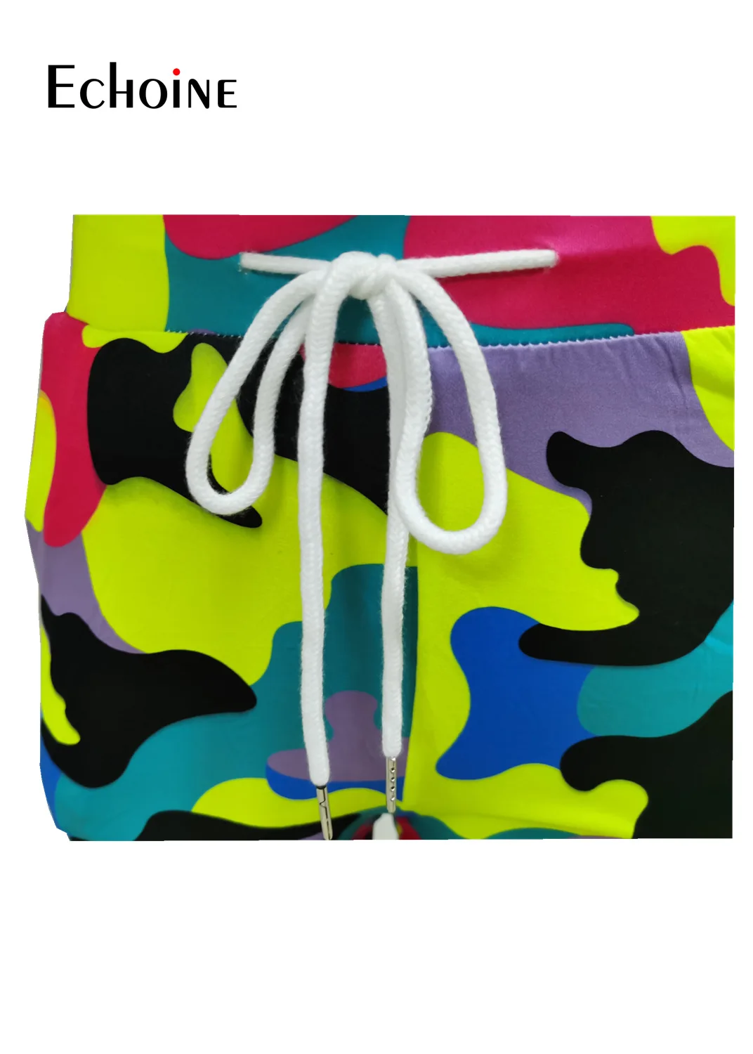 

Echoine Women sexy camouflage tie-dye tee tops stacked bell bottom jogger sweatpant suit two piece set sport matching set outfit