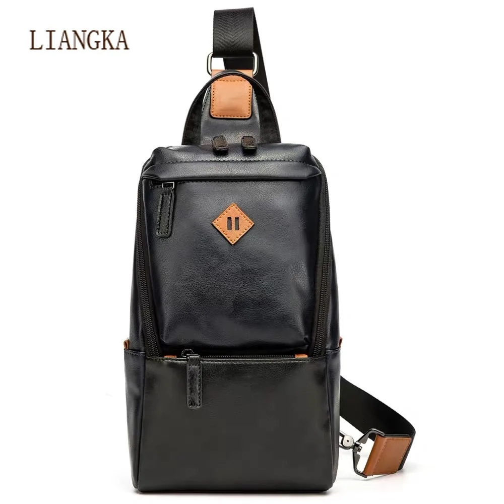 

2020 New Large Capacity Fashion PU Leather Sling Crossbody Bags for Men Messenger Satchels Men Satchels Bag Male Chest Bags