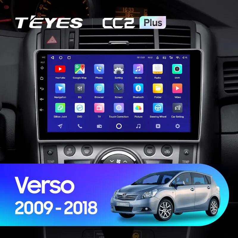 TEYES CC2L и CC2 Plus Штатная магнитола For Тойота Версо Toyota Verso R20 2009 2018 Android до 8 ЯДЕР 6 + 128ГБ