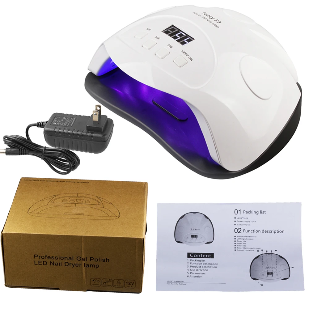 F3 80W US Plug 48 Вт/80 Вт лампа для ногтей Двойной УФ светодиодный светильник для ногтей маникюр сушки гелей лак Сушилка для ногтей машина лампа УФ-гель ледяная лампа Feecy X7 Plus - Цвет: F3 80W US Plug