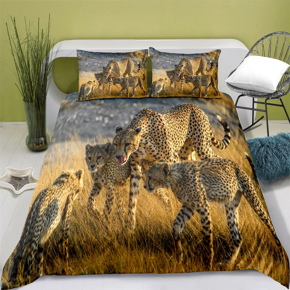

100% Polyester Animal Duvet Cover Digital Printing Bedding Set with Pillowcase Bed Cover Boy Quilt Bedding Set