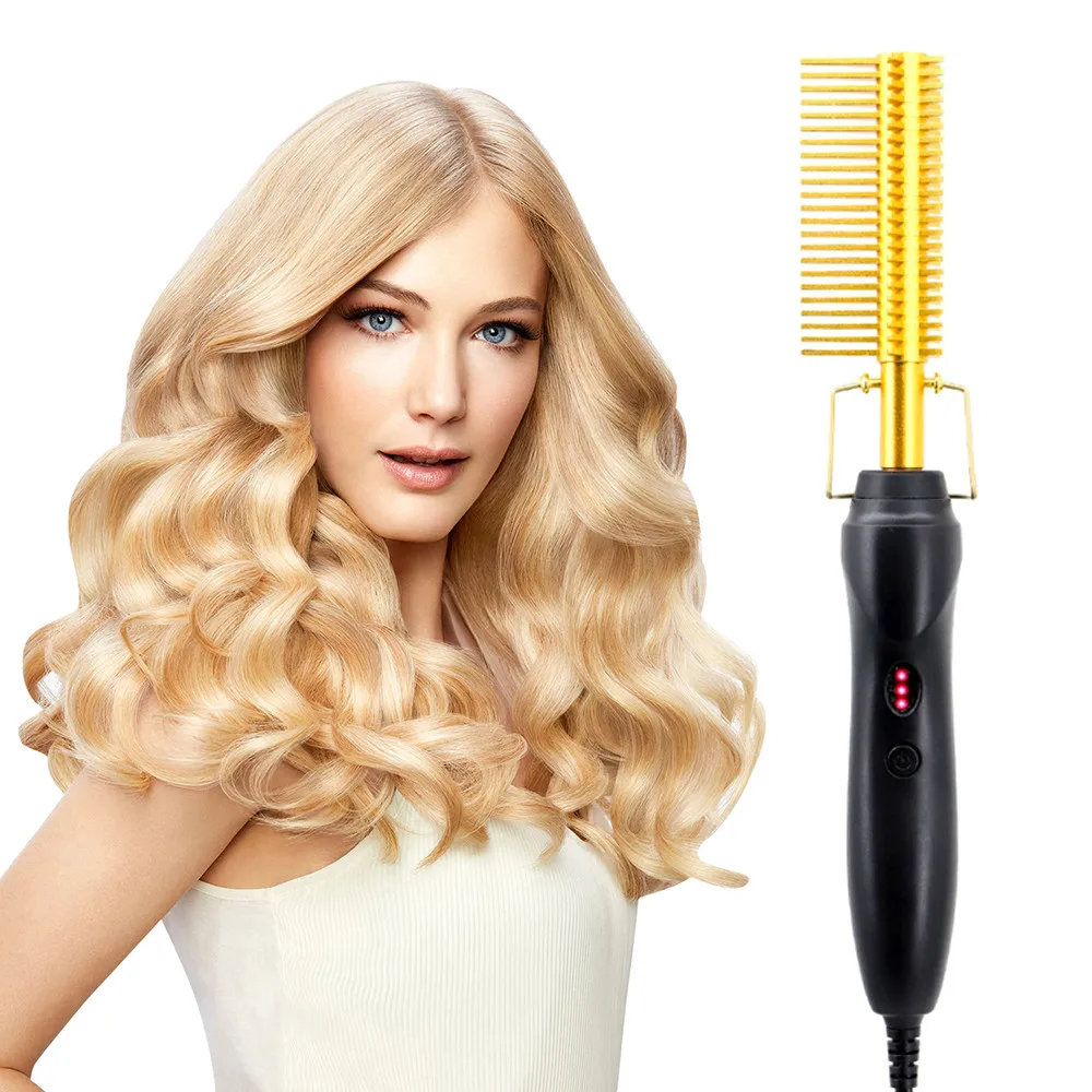 Hair Straightener Flat Irons Straightening Brush Hot Heating Comb Straight Styler Corrugation Curling Iron Curler | Красота и