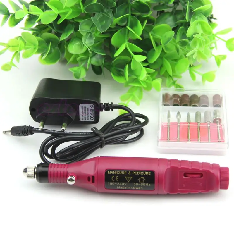 

US Plug 220V 110V Manicure Pedicure Set Electric Drill Nail Pen Machine Kit Tool New Good