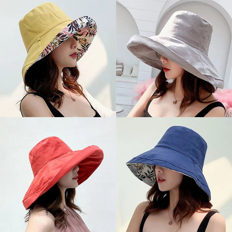 

NEW Fashion Summer Big Brim Sun Hat For Female Outdoor Seaside Sun Protection Hat Japanese Wild Fisherman Hats Cap Women Present