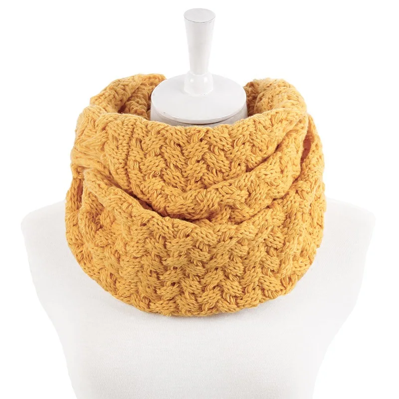 

2021 Women's Autumn and Winter Solid Color Collar Bib Korean Version of The Simple Student Wild New Knitted Wool Scarf