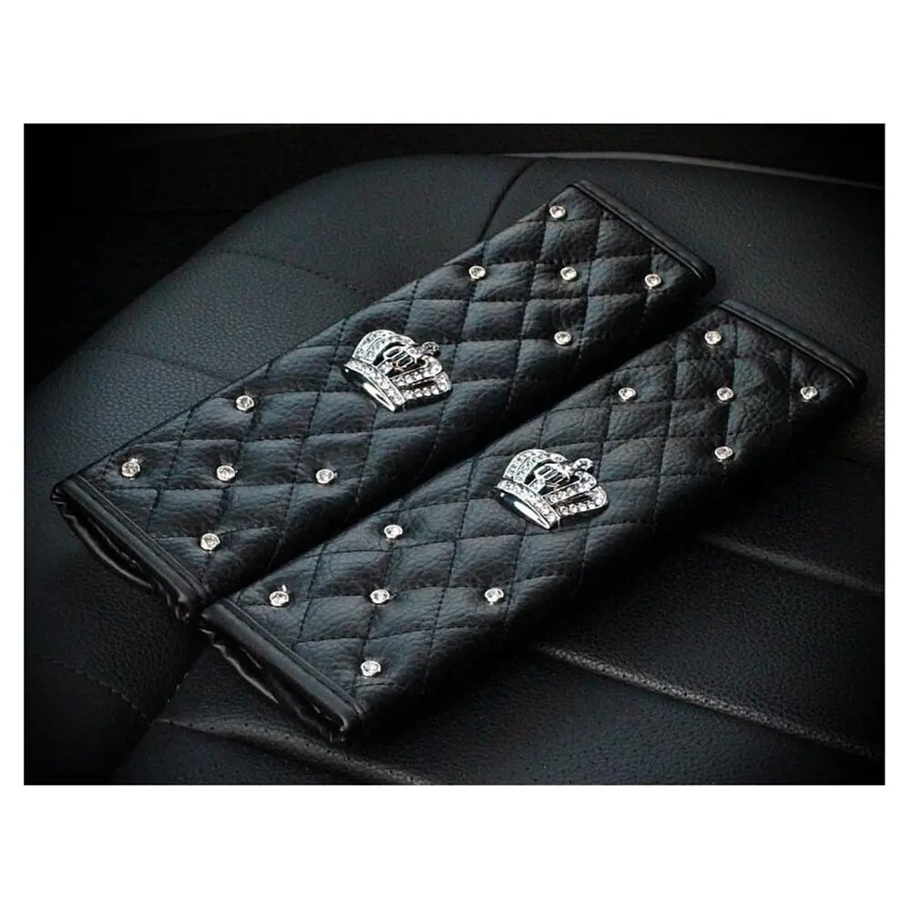 Bling автомобильный чехол переключения передач стразы из искусственной кожи Корона Декор Автомобильные аксессуары чехол для рычага переключения передач