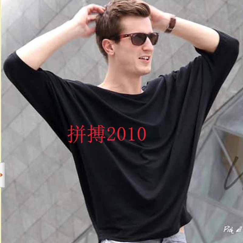Мужская свободная футболка удобная большого размера в Корейском стиле