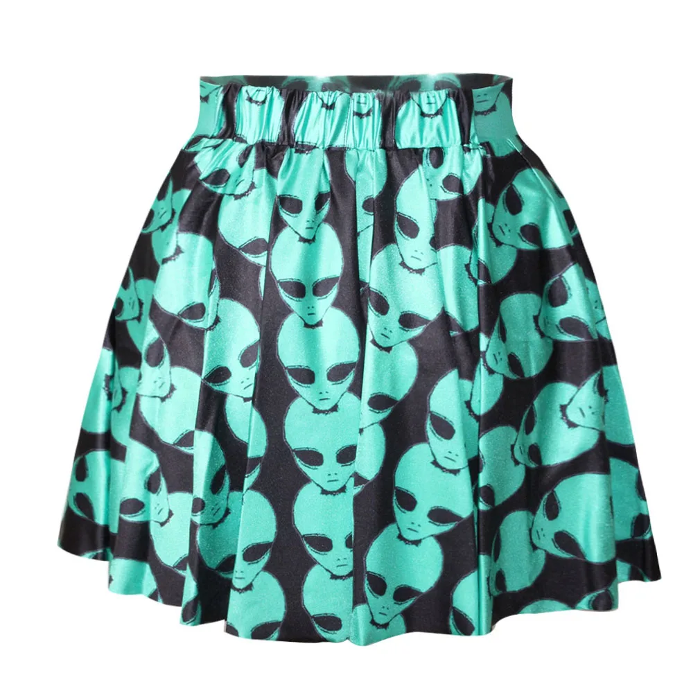 Женская Расклешенная плиссированная мини-юбка с 3d принтом Ван Гога Звездная ночь - Цвет: Коричневый