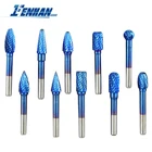 Ротационные напильники 6x10 мм с нано-синим покрытием для резьбы по дереву