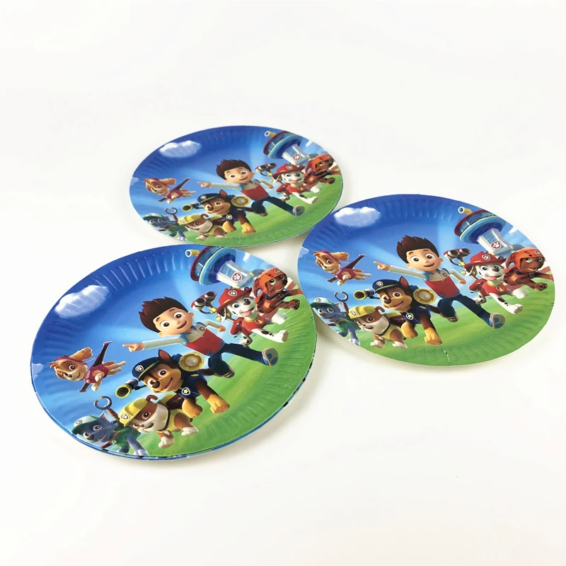 

81pcs Paw Patrol Theme Cartoon Disposable Tableware Girl kids Birthday Party Paper Cups +Plates+Napkins+Flags Sets Supplies