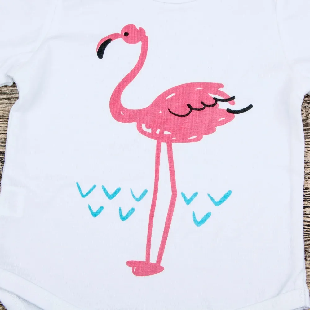 2018 новый список трендовой детской одежды Фламинго комплект для новорожденных с