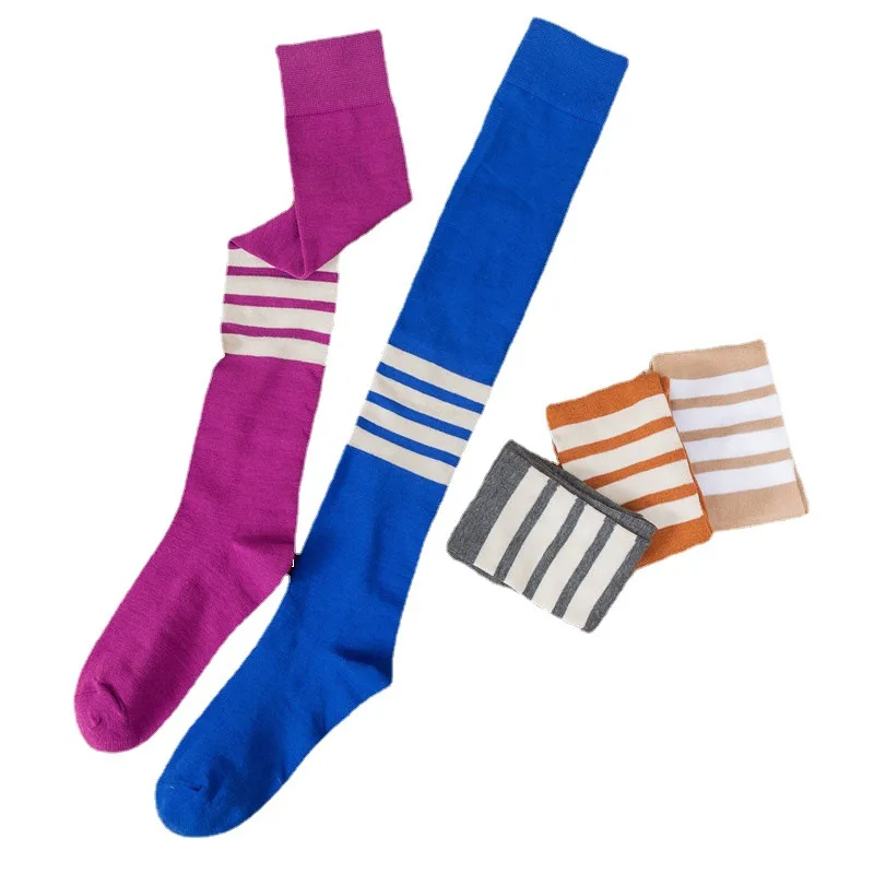Kawaii JK asymmetric AB socks Lolita horizontal long tube over the knee women's socks Harajuku personality all-match socks