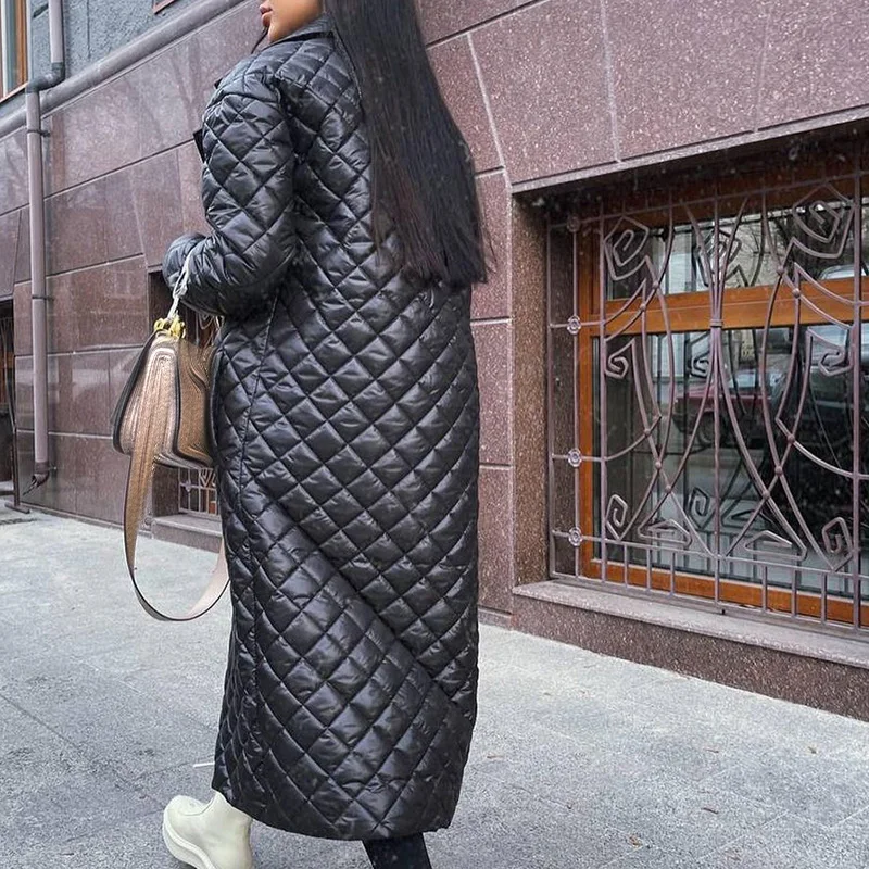 Куртка Женская Длинная с отложным воротником Модная элегантная Свободная