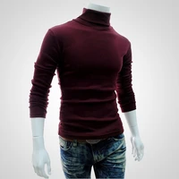 mens turtleneck sweaters red wine pullovers sweater for man office cotton knitted clothing male sweaters pull hombre tops