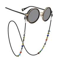 bohemian black acrylic beads glasses chain colorful natural stone sunglasses chain neck straps fashion women glasses accessories