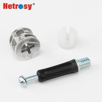 hetrosy hardware three in one cam lock connector fastener fitting minifix bolt connecting for cabinet pack of 100pcs