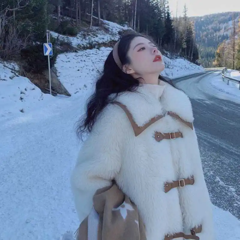 Теплая Глянцевая пушистая зимняя одежда пальто с облаками красивое из