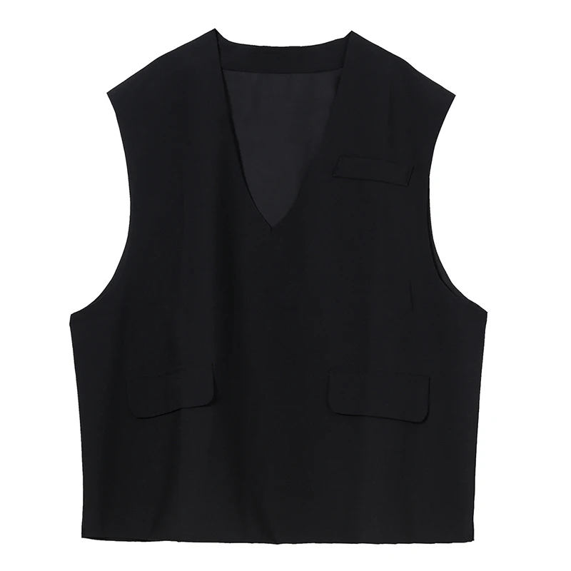 

IEFB Men's Clothing 2021 Summer New V Collar Pullover Waistcoat Korean Fashion Suit Vest Design Casual Clothing Tops 9Y7640