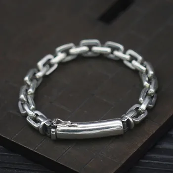 New 100% real pure S925 sterling silver fashion man bracelet 8MM 6