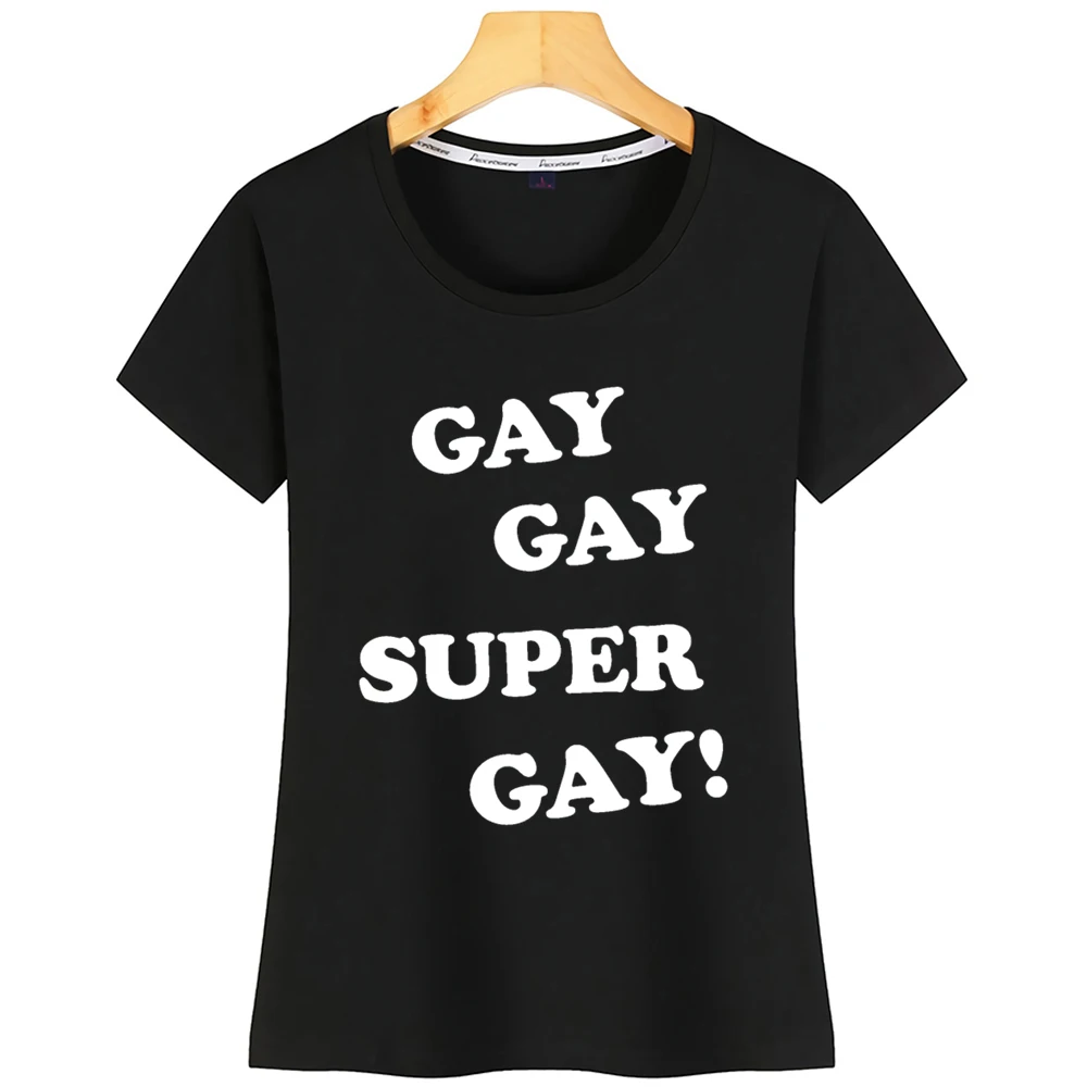 

Женская футболка для геев, черная короткая футболка для гомосексуалистов