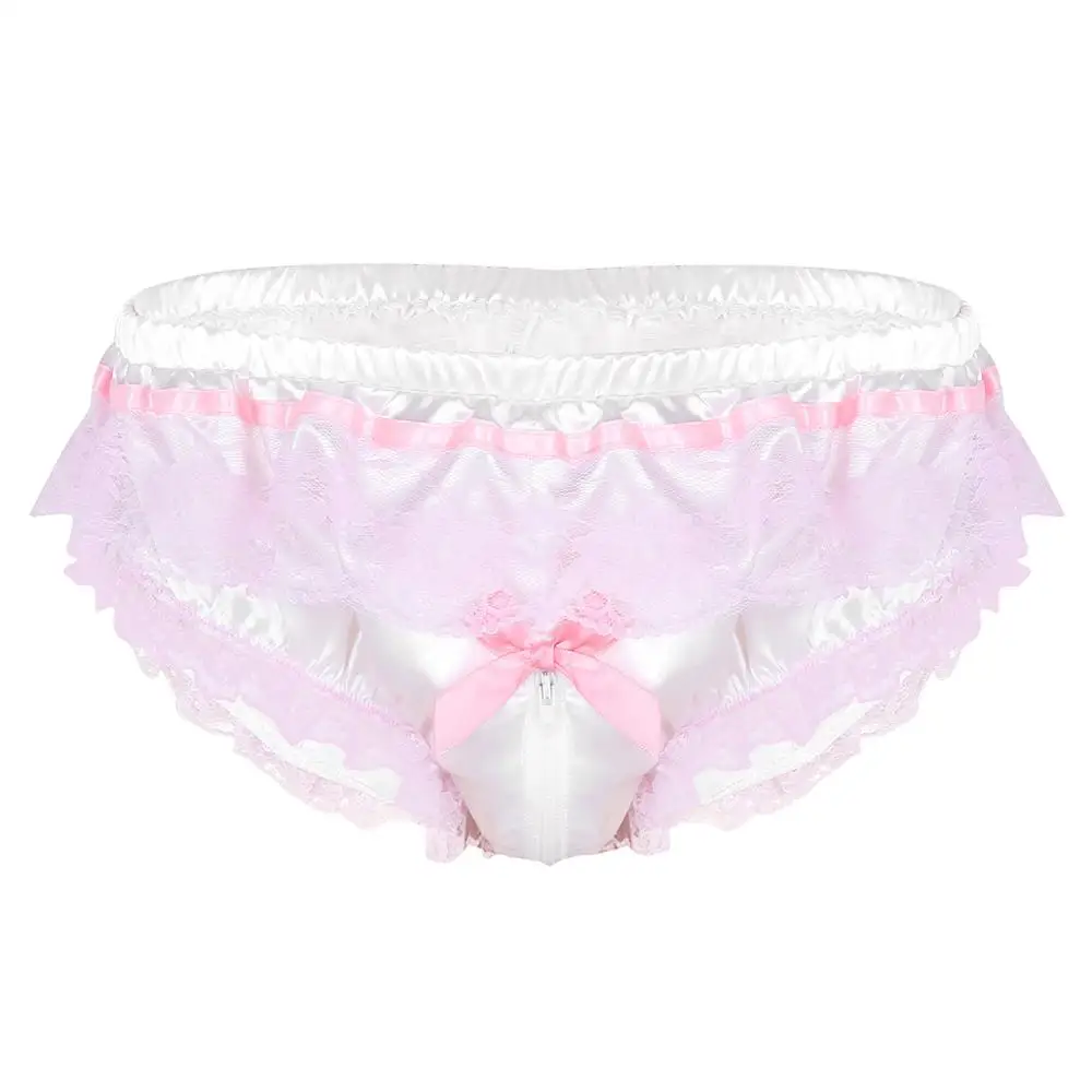 FEESHOW мужское нижнее белье трусы бикини мужские с поясом на молнии промежностью