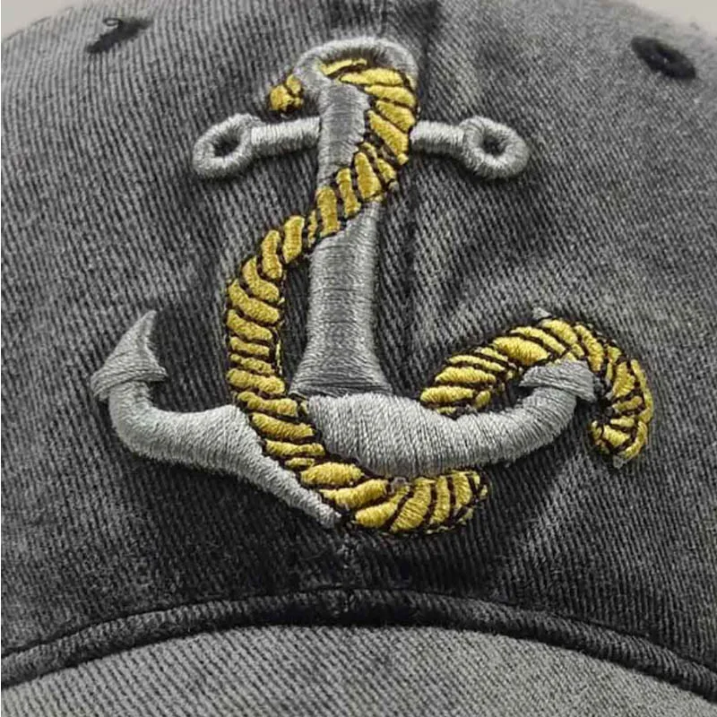 Промытая хлопковая Повседневная бейсбольная кепка якорь Snapback шляпа для мужчин и женщин Ретро хип хоп облегающая Кепка s бейсболка Hombre Bone