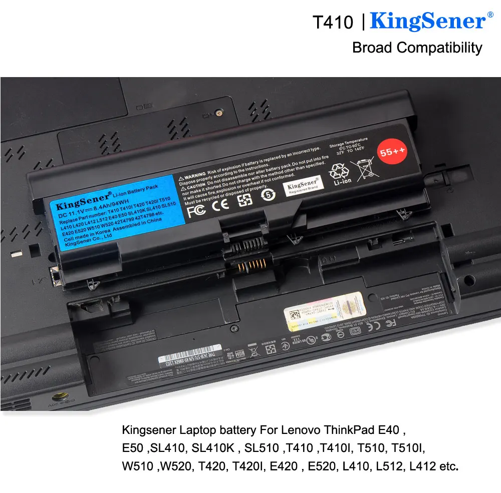 kingsener laptop battery for lenovo thinkpad t410 t510 t420 e40 e50 l410 l420 l510 l512 l520 sl410 sl510 w510 t520 w520 free global shipping