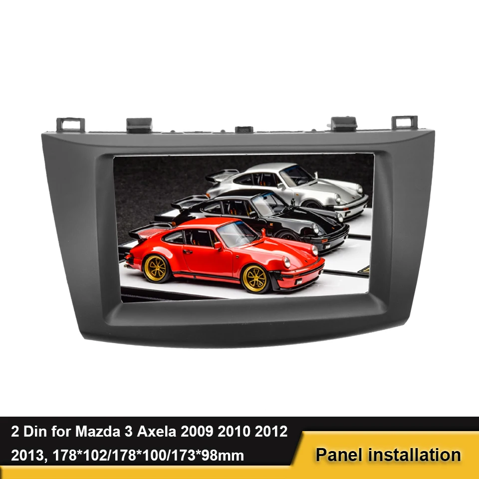 

Double 2 Din Stereo Frame Mounted Fascia For Mazda 3 Axela 2009-2013 ABS DVD Panel Dash Installation Bezel Trim Kit