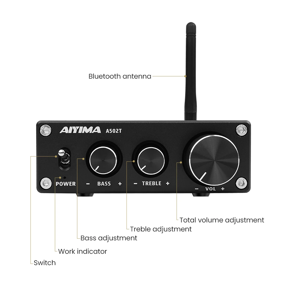 AIYIMA TPA3116D2 цифровой аудио усилитель мощности 50 Вт * 2 HiFi Bluetooth 4 CSR64215 стерео звука