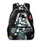 Забавный велосипедный рюкзак с астронавтом в космосе для девочек и мальчиков, дорожные рюкзаки для подростков, школьные сумки