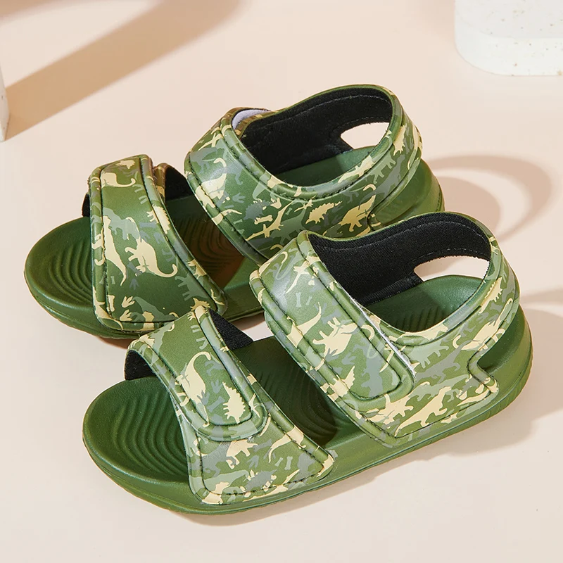 Летняя обувь с отверстиями 2022 пляжная для мальчиков и девочек мультяшная