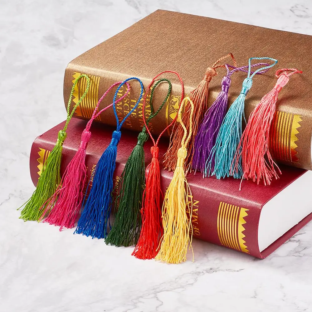 

Pandahall 100pcs Polyester 13cm Silk Tassels Fringe Mix 10 Colors Pick Tassels for DIY Sewing Earrings Pendants Jewelry Making
