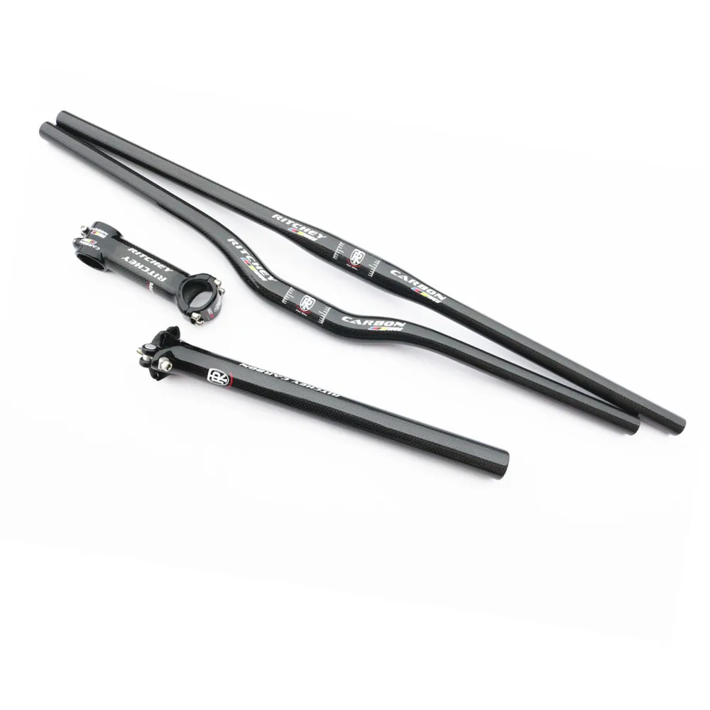 

carbon handlebar mtb bike handlebar bike set Mountain Bike Handlebar & Stem & Carbon Stem Parts Bike Parts Set glossy