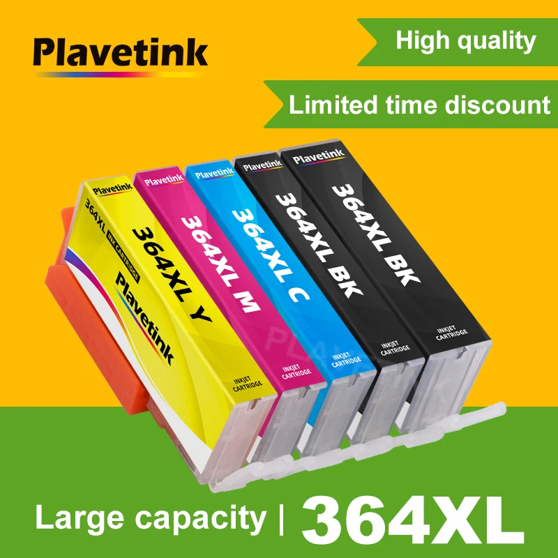 Plavetink 5 цветов 364XL совместимый картридж Замена для HP 364 XL Photosmart 7510 C5380 C6380 C309a C310a