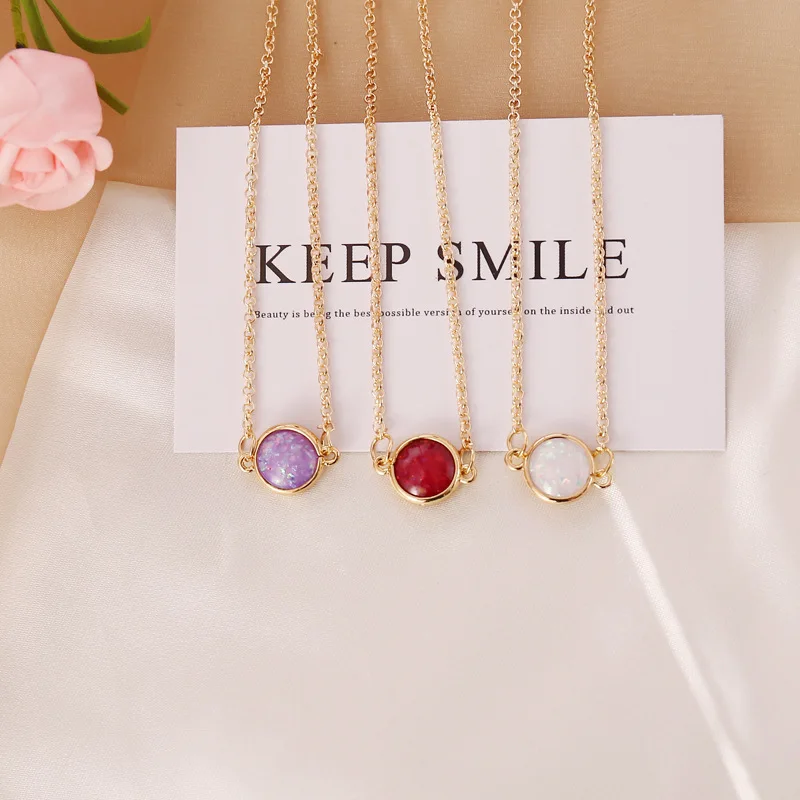 

2021 latest fashion trend semi-precious stone necklace hot style retro creative new product fashion clavicle chain